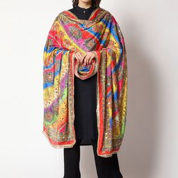 WEAVERS VILLA Ethnic Motifs Printed Dupatta with Mirror Work-10