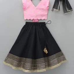 BAESD Girls Embroidered Ready To Wear Lehenga & Blouse With Dupatta-picture-19