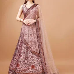 SAPTRANGI Ethnic Motifs Printed Ready to Wear Lehenga & Blouse With Dupatta-picture-31