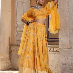 EverBloom Ethnic Motifs Printed Ready to Wear Lehenga & Blouse With Dupatta-picture-58