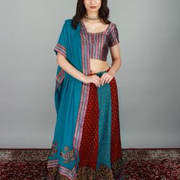 Exotic India Woven Design Ready to Wear Lehenga & Blouse With Dupatta-19