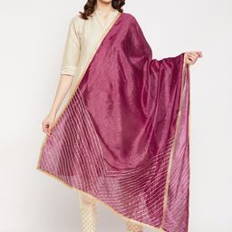 Clora Creation Burgundy Embroidered Dupatta with Gotta Patti-21