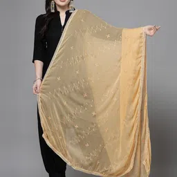 Clora Creation Geometric Embroidered Sequinned Chiffon Dupatta-picture-25