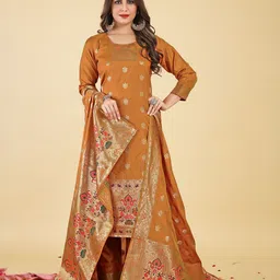 Royal Rajgharana Saree Ethnic Motifs Pure Silk Unstitched Dress Material-picture-14