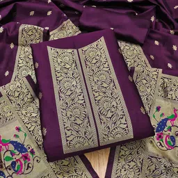 KALINI Banarasi Paithani Unstitched Dress Material-picture-14