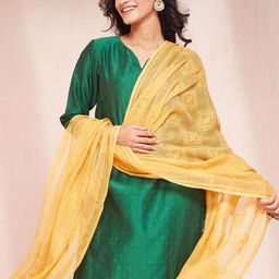 Fabindia Ethnic Motifs Woven Design Cotton Silk Dupatta-31