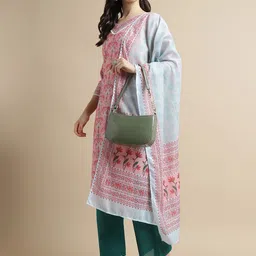 HERE&NOW Floral Printed Regular Kurta & Trousers With Dupatta-36
