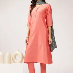 Anouk Women Regular Kurta with Trousers & With Dupatta image 1