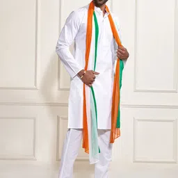 VASTRAMAY Men Regular Pure Cotton Kurta with Trousers & With Dupatta-3