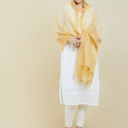 Soch Women Beige Solid Art Silk Dupatta-picture-12