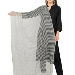 Rhe-Ana Grey Striped Art Silk Dupatta-27