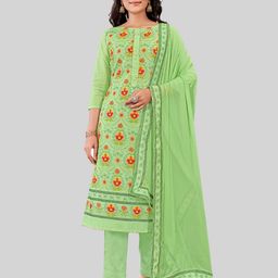 TAVAS Ethnic Motifs Printed Gotta Patti Unstitched Dress Material-image-52