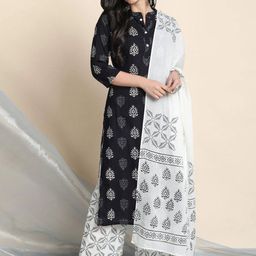 7Threads Women Ethnic Motifs Printed Regular Kurta with Trousers & With Dupatta-picture-6