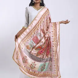 TEEJH Ethnic Motifs Printed Dupatta With Mirror Work image 2