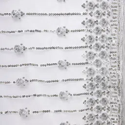 Clora Creation Floral Embroidered Sequinned Net Dupatta image 2