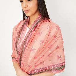 max Floral Printed Chanderi Dupatta image 3