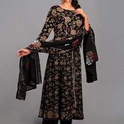 TOULIN Floral Printed Regular Kurta with Trouser & With Dupatta image 3