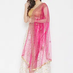 Clora Creation Embroidered Net Dupatta image 5