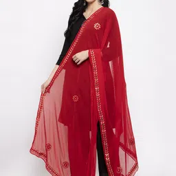 Clora Creation  Embroidered Dupatta with Gotta Patti image 3