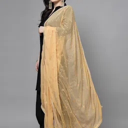 Clora Creation Geometric Embroidered Sequinned Chiffon Dupatta image 4