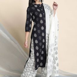 7Threads Women Ethnic Motifs Printed Regular Kurta with Trousers & With Dupatta image 5