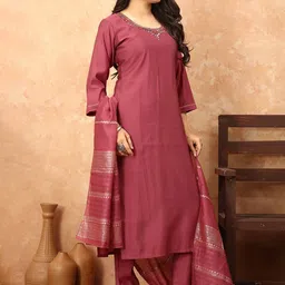 TWINS LADY Regular Thread Work Kurta with Trousers & With Dupatta image 4
