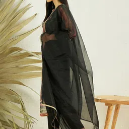 Inddus Striped Regular Kurta with Trousers & With Dupatta image 4