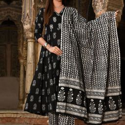 7Threads Women Ethnic Motifs Printed Regular Kurta with Trousers & With Dupatta image 4