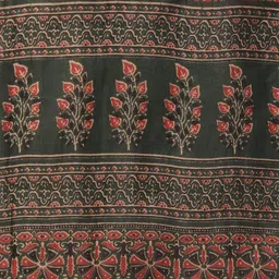 Yuris Women Rust Ethnic Motifs Printed Layered Pure Cotton Kurta with Trousers & Dupatta image 2