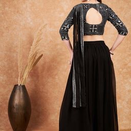 Sangria Sequence Embroidered Flared Lehenga Choli with Dupatta image 2