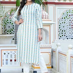 KALINI Ethnic Motifs Printed Kurta with Trousers & Dupatta image 4