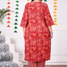 Swasti Plus Size Ethnic Motifs Printed Regular Pure Cotton Kurta with Trousers & Dupatta image 5