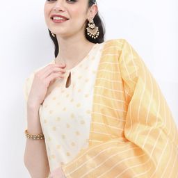 KETCH Floral Woven Design Regular Jacquard Kurta With Trousers & Dupatta-picture-8