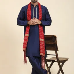 Moda Rapido Men Ethnic Motifs Embroidered Regular Thread Work Kurta with Pyjamas & With Dupatta-11