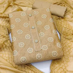 SHADOW & SAINING Ethnic Motifs Printed Gotta Patti Unstitched Dress Material-picture-37