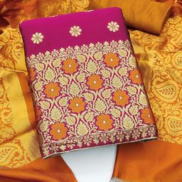 SHADOW & SAINING Ethnic Motifs Woven Design Unstitched Dress Material-picture-46