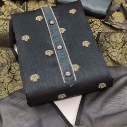 SHADOW & SAINING Floral Woven Design Unstitched Dress Material-image-75