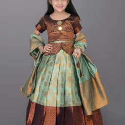 BAESD Girls Woven Design Ready To Wear Lehenga & Blouse With Dupatta-44