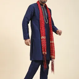 Moda Rapido Men Ethnic Motifs Embroidered Regular Thread Work Kurta with Pyjamas & With Dupatta image 4