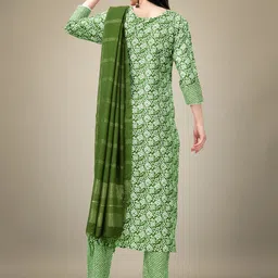 devkison Designer Women Ethnic Motifs Printed Regular Thread Work Kurta with Trousers & With Dupatta image 5