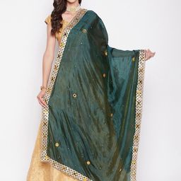 Clora Creation Ethnic Motifs Embroidered Dupatta With Mirror Work-12