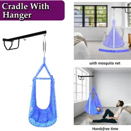 vparents Tot baby Swing cradle with Mosquito net spring and metal Window cradle Hanger image 4