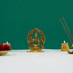PujaNPujari Gold Toned Kamakshi Amman Religious Idol Showpiece-image-51