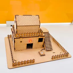 DIY Earthquake Sensing Alarm House Model Kit with LED, Pre-Assembled PCB-12