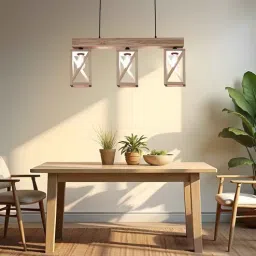 symplify Symmetric 3 Lights Beige Solid Wood Linear Chandelier Cluster Hanging Light-picture-49