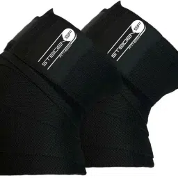 Knee Wrap / Knee Support-Length 2 Meters (78 inches).(Black)- 1 Pair Knee Support-image-4