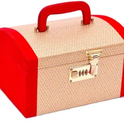 Wodden Vanity Box Diamond With Red Velvet Travel Vanity Box With Number Lock Antique Palki Bangle Box Vanity Box For Women Handcraft Rajwada Style Wooden Bangle And Jwellery Box Beauty Box For Women Wedding Vanity Box For Women Makeup Box Vanity Singardani Box For Women One large compartment and one round rod for bangles allows you to fit in a variety of stuff inside Vanity Box-image-44