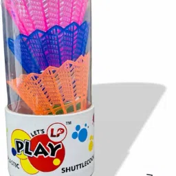 Badiminton Shuttlecock Let's Play Plastic Shuttle- Multicolor-23