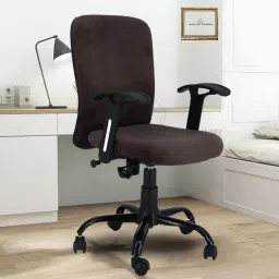 Rainbow Zebra Velvet Rexine office revolving chair with 2 Year warranty Fabric Office Adjustable Arm Chair-image-53