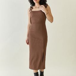 aayu Women Bodycon Brown Maxi/Full Length Dress-picture-18